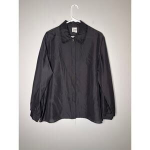 1980s Nikki Black Lattice Lace Vampire Edwardian Whimsigoth Button Up Shirt 2X